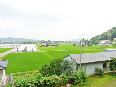 家からの見晴らし　田園風景を一望