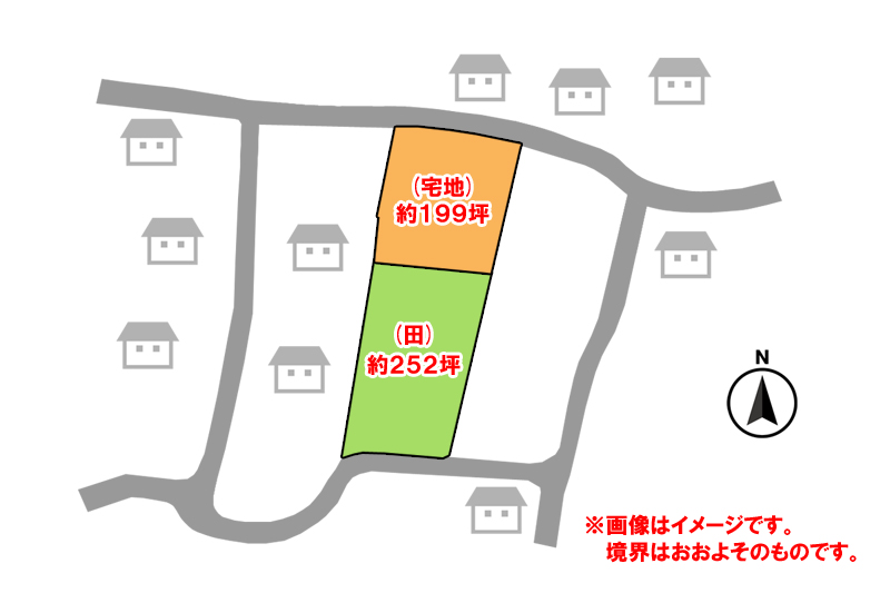 地形図 ※画像はイメージです。境界等はおおよそのものです。